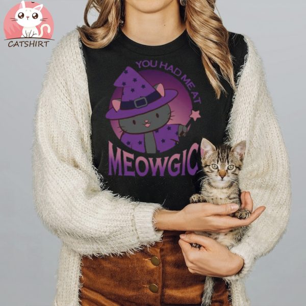 Meowgic Kawaii Black Magic Wizard Cat T shirt