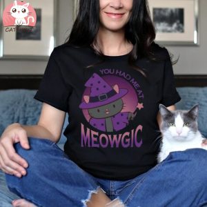 Meowgic Kawaii Black Magic Wizard Cat T shirt