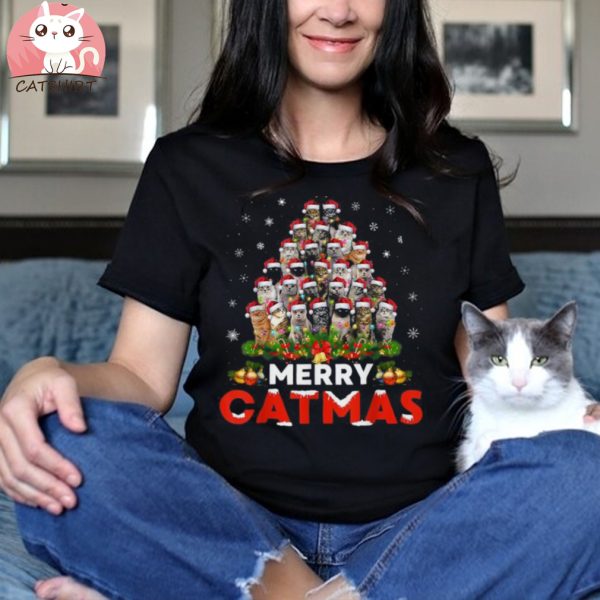 Merry Catmas Cat Christmas Pajamas Funny Family Matching Shirt