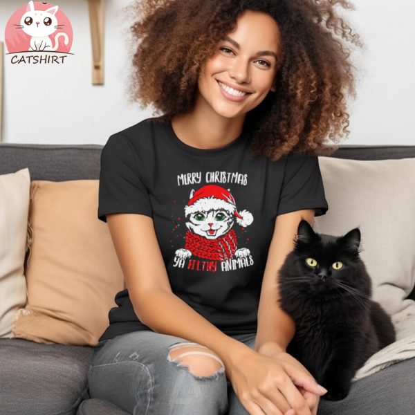 Merry Christmas Ya Filthy Animals Cat Christmas T shirt