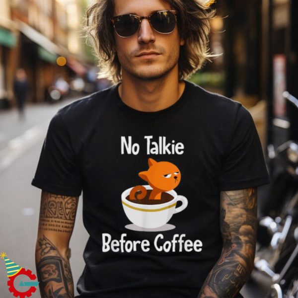 No Talkie Before Coffee Cat Daddy Cat Mom Funny Cat Shirt