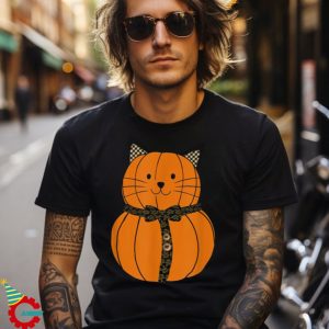 Fall Thanksgiving Cutest Pumpkin Cat Face Whiskers Halloween Shirt