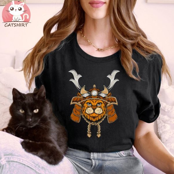 Official Kawaii Reindeer Japanese Style Samurai Cat Anime Special T shirt