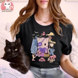 Pastel Goth Evil Pirate Cat Creepy Kawaii Halloween Shirt