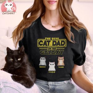 Personalized Best Cat Dad In The Galaxy T Shirt