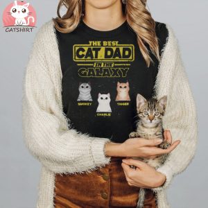 Personalized Best Cat Dad In The Galaxy T Shirt