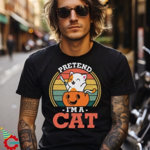 Pretend Im A Cat Pumpkin Vintage Halloween T Shirt