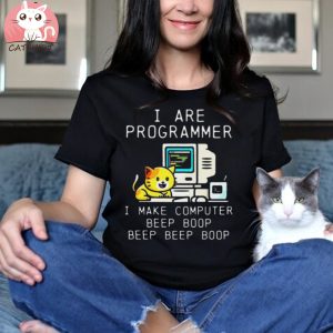 Programmer Cat Beep Boop Coding Essential Shirt