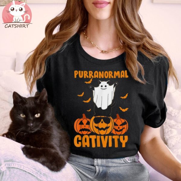 Purranormal Cativity Funny Halloween Shirt