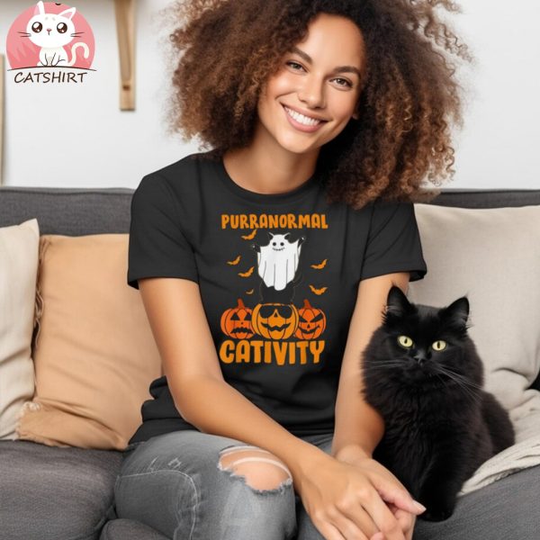 Purranormal Cativity Funny Halloween Shirt