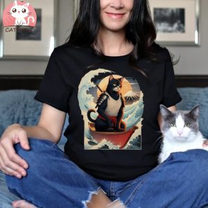 Gorgeous Japanese Samurai Cat Streetwear T shirt