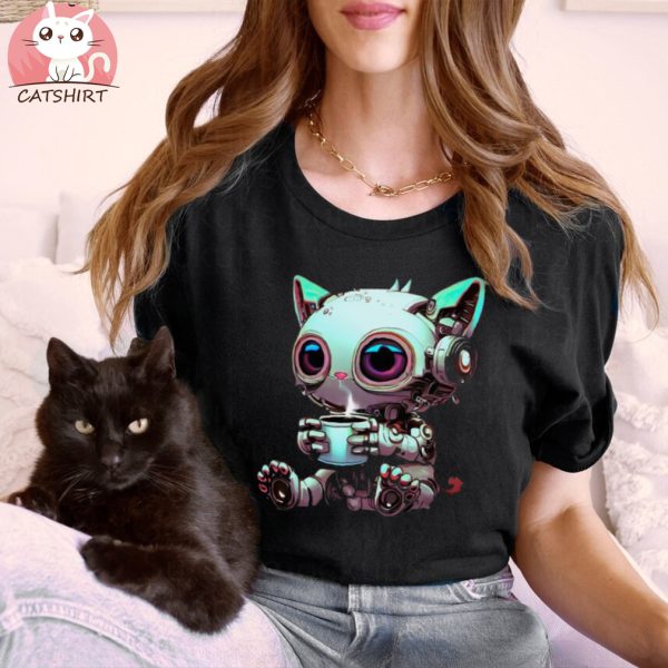 Robocat Drinking Tea! T shirt