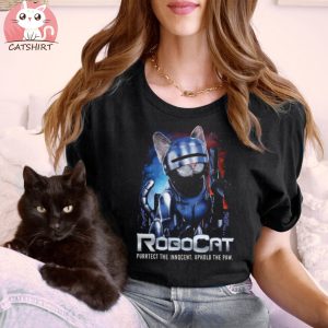 ROBOCAT MEN'S BLACK T SHIRT