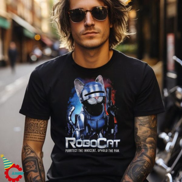 ROBOCAT MEN'S BLACK T SHIRT