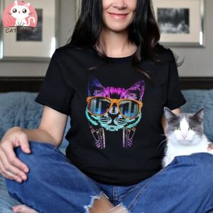 Rainbow DJ Cat T Shirt