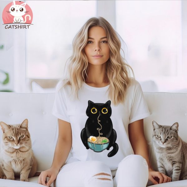 Ramen Black Cat T Shirt