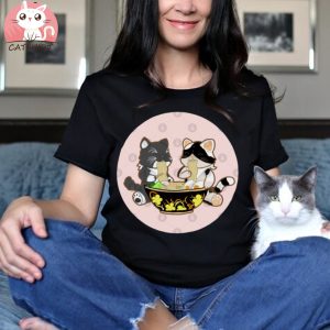 Ramen Cat Anime Kawaii Japanese Gift Kitty Kitten T Shirt