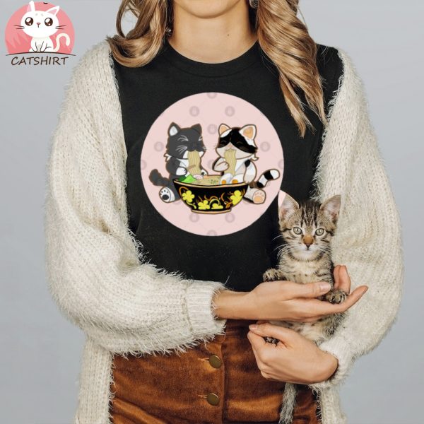 Ramen Cat Anime Kawaii Japanese Gift Kitty Kitten T Shirt