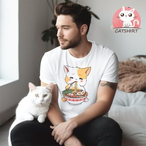 Ramen Cat T Shirt Anime Kawaii Neko Ramen Cute Japanese Noodle Cool Gift Tee shirt