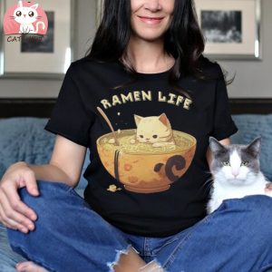 Ramen Life Neko Kawaii kitty Anime T shirt