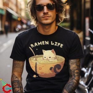 Ramen Life Neko Kawaii kitty Anime T shirt