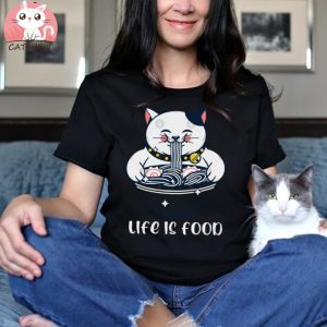 Ramen cat , Japanese , Life is food T Shirt