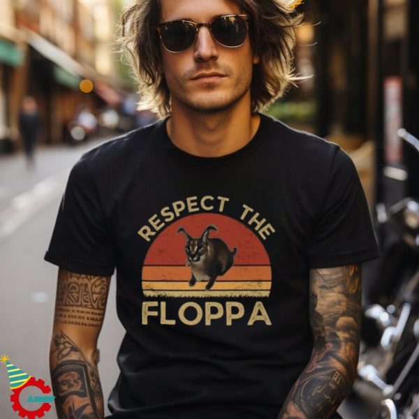 Respect The Floppa Tee Funny Caracal Cat Meme Big Floppa My Beloved T Shirt