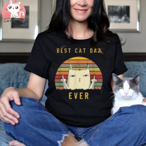 Retro Best Cat Dad Ever Cat Lover Funny Cat Daddy Unisex Shirt