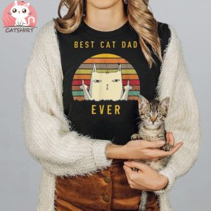 Retro Best Cat Dad Ever Cat Lover Funny Cat Daddy Unisex Shirt