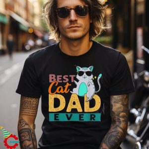 Retro Best Cat Dad Ever Kitty Daddy Man Pet Owner Shirt