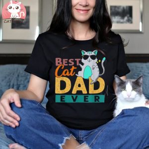 Retro Best Cat Dad Ever Kitty Daddy Man Pet Owner Shirt