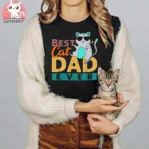 Retro Best Cat Dad Ever Kitty Daddy Man Pet Owner Shirt