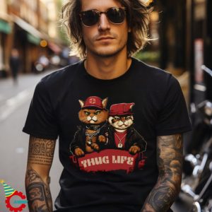 Retro Thug Life Cats Street Vibes And Vintage Charm T shirt