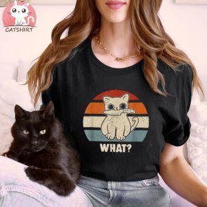 Retro What Cat Knife Meow Kitty Funny Cats Mom And Cat Dad Unisex Shirt