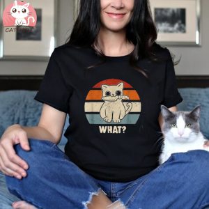 Retro What Cat Knife Meow Kitty Funny Cats Mom And Cat Dad Unisex Shirt