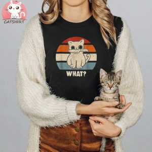 Retro What Cat Knife Meow Kitty Funny Cats Mom And Cat Dad Unisex Shirt