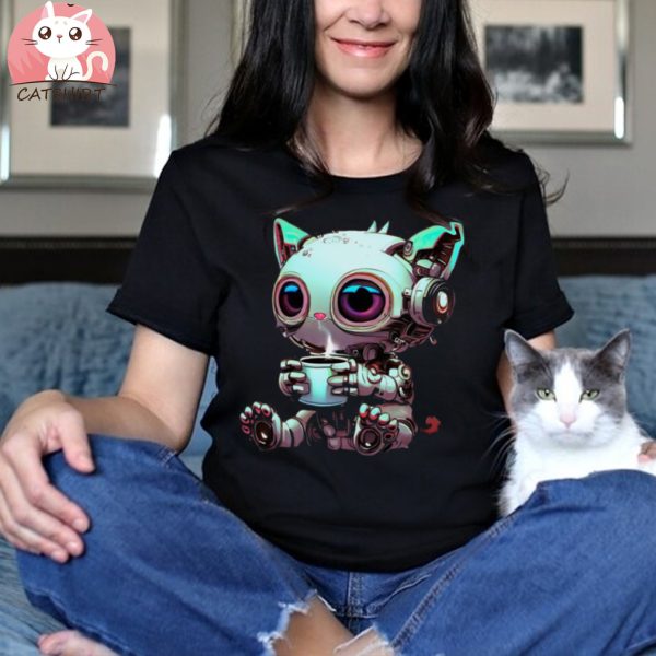 Robocat Drinking Tea! T shirt