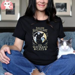 SALEM SANCTUARY FOR WAYWARD CATS LADIES BLACK MERCH T SHIRT