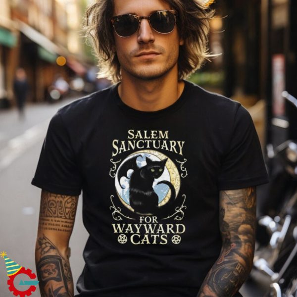 SALEM SANCTUARY FOR WAYWARD CATS LADIES BLACK MERCH T SHIRT