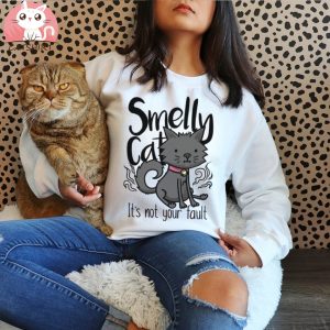 SMELLY CAT LADIES WHITE T SHIRT