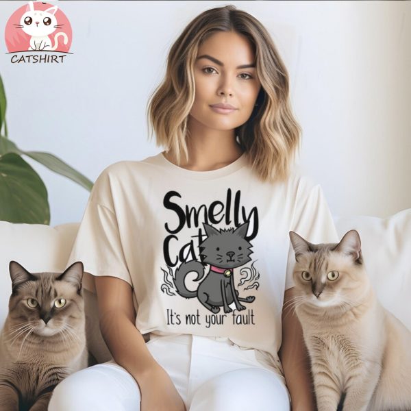 SMELLY CAT LADIES WHITE T SHIRT