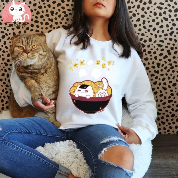 Sassy Kitties Sakura Matsuri Ramen Cat T shirt