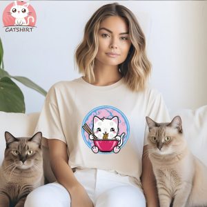 Sassy Kitties Sakura Ramen Cat T shirt