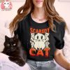 Scaredy Cat Spooky Ghost Halloween Cat Lover Gift Shirt