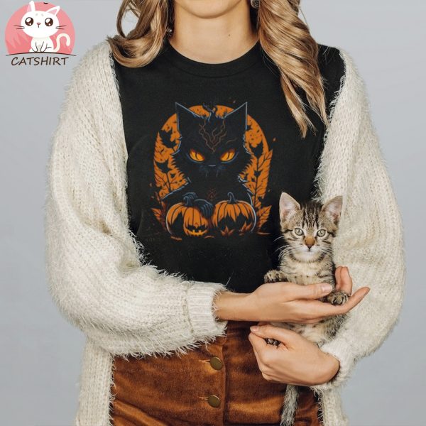 Scary Cat Halloween T Shirt