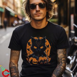 Scary Cat Halloween T Shirt