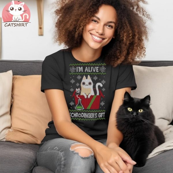 Schrödinger's cat Ugly Christmas Sweater