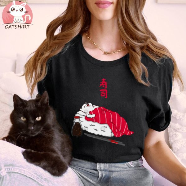 Sleeping Cat Tuna Sushi T Shirt