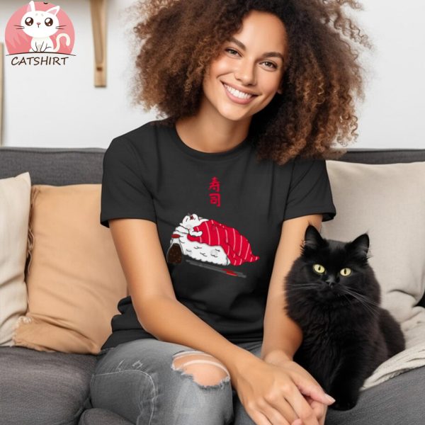 Sleeping Cat Tuna Sushi T Shirt