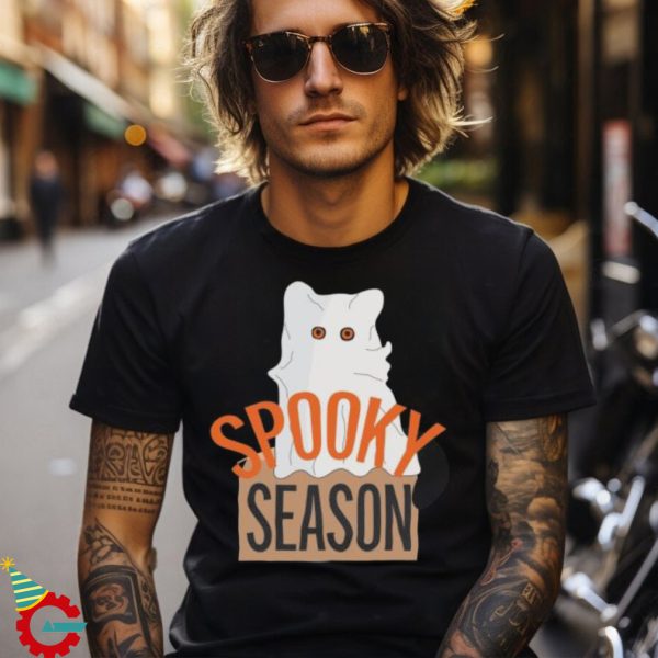 Spooky Season Cute cat as ghost T shirt